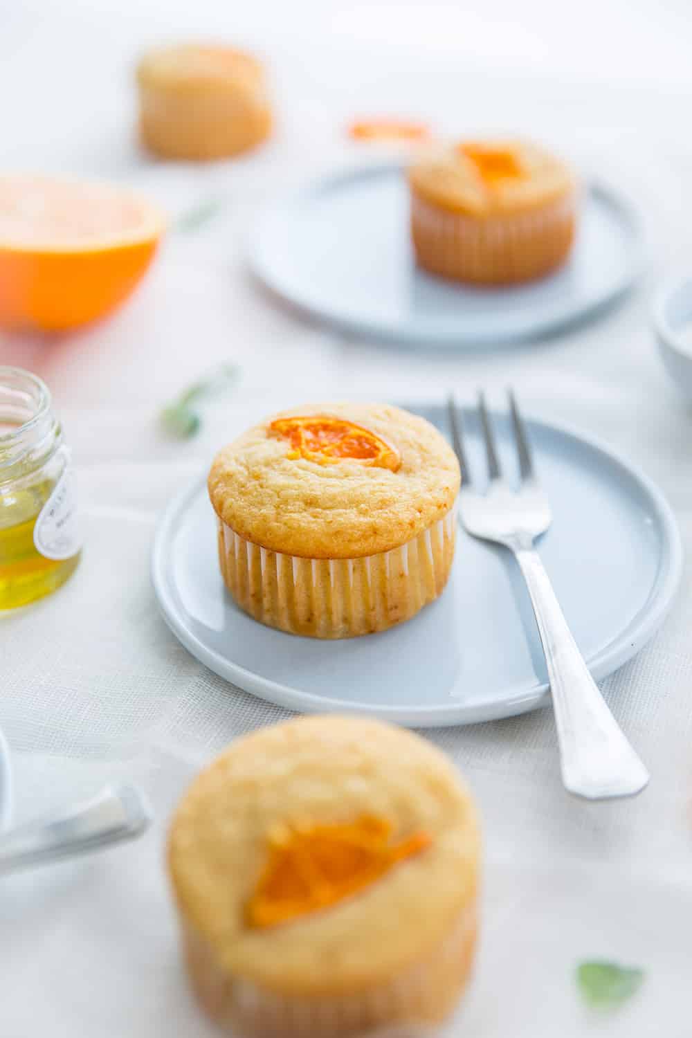 Muffins fleur d'oranger miel huile d'olive