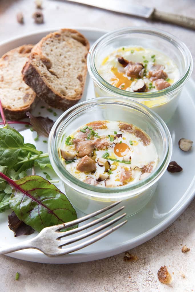 Oeufs cocotte foie gras