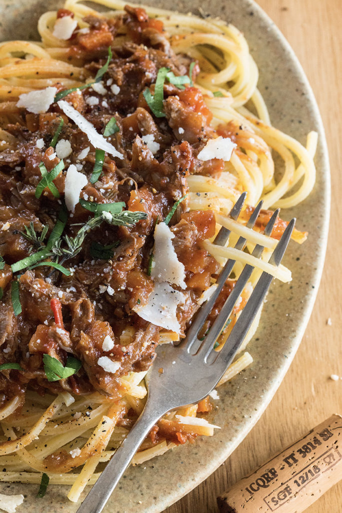 Zoom pasta al ragù à l'agneau