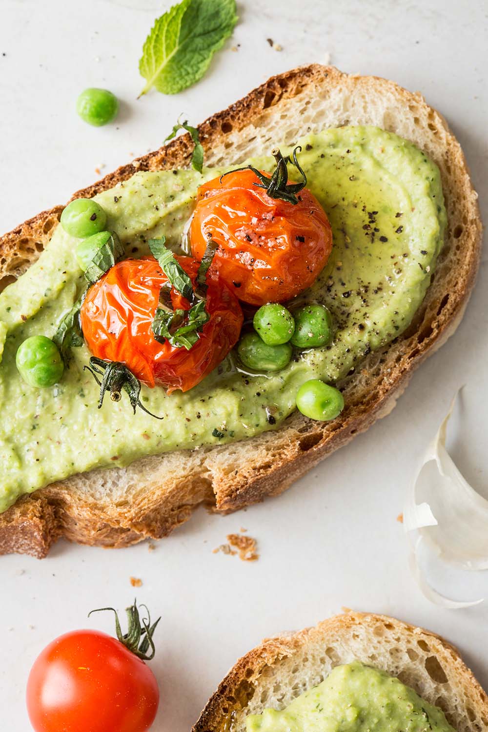 Zoom Tartinade pois cassés petits pois menthe